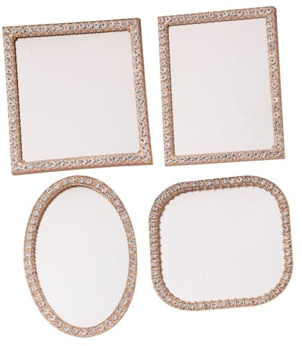 KOMBIUDA 4stücke Miniatur Spiegel Tiny Alloy Spiegel Für Dekoration Als Wohnaccessoire Und Fotorequisit Leicht Und Tragbar
