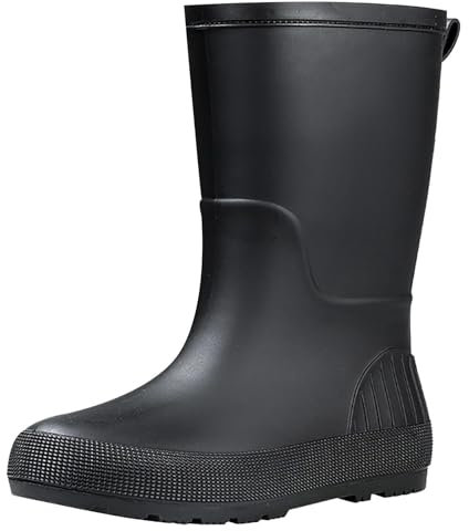 Laquieio Scarpe Da Pioggia Donna Moda Impermeabile Antivento per Esterno Antivento Nuovi stili per le donne Stivali Alti Stivali da Acqua Donna Alte, Nero , 35 EU