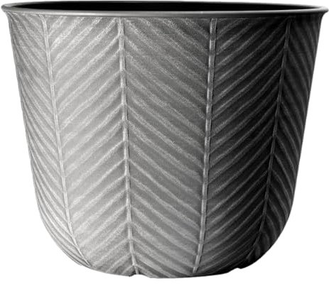 Fyne-Finds Round Plastic Silver Grey Plant Pot 46cm,18inch Outdoor 41L Flower Garden Outdoor Planter Cover Weatherproof,Frostproof,Drainageholes (1)