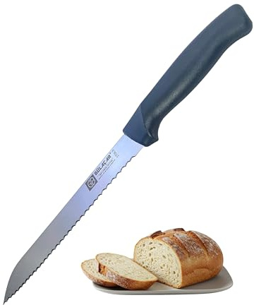 gulacar Bread Knife 8 Inch Serrated – High Carbon Stainless Steel Bread Slicer for Sourdough, Baguette, Bagels & Cake, Sharp Serrated Edge, Non-Slip Handle