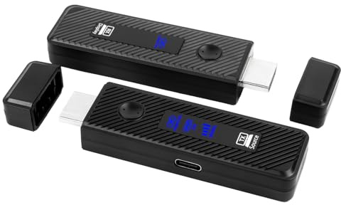 XUMIUZIY Drahtloser -Sender und -Empfänger, 5G 2,4G Dualband 4K Dekodierung 1080P-Ausgang Plug-and-Play, mit LDS-Antenne für Projektor, TV-Box, Laptop-Kamera (Black)