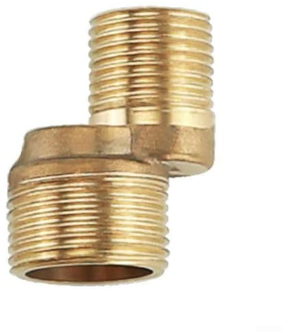 HanOaki 2 Stück 35 mm Duscharmatur, gebogener Fußanschluss, G1/2 auf G3/4, Messing, S-Adapter mit verstellbarem Kurbelwinkel, 140–160 mm, für Badezimmer-Armaturen