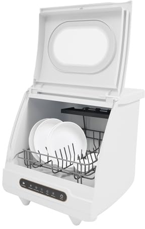 Mini Spülmaschine 800W Geschirrspüler 4 Programme, Freistehender Tischgeschirrspüler für 4-6 Bestecksätze, Auto-Trocknung Geschirrspüler 55-72°C Arbeitsumgebung [Energieklasse B]