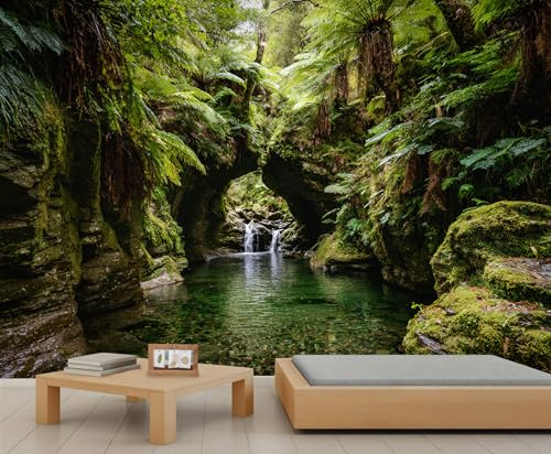YEMYOR Green Forest Mural Wallpaper Forest Lake Wall Mural for TV and Sofa Background Large Nature Scenery Wallpaper for Living Room Bedroom-150x105cm