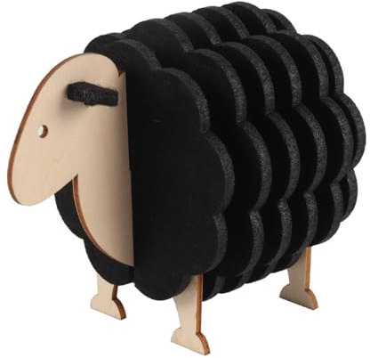 Qury Schaf Form Isolierung Pad Storage Rack mit 6 Wärmeisolierung Pad, Schaf Filz Untersetzer für Couchtisch Getränke