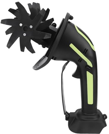 Fockety Motocoltivatore a batteria, motocoltivatore elettrico da giardino a 235 giri/min con larghezza di fresatura di 4 pollici e profondità di 4 pollici per giardinaggio, prato