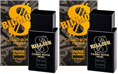 PARIS ELYSEES - Billion Casino Royal - Eau de Toilette - Parfüm herren - Oriental - Orangenblüte & Bergamotte - Perfume men - 100 ml (Packung mit 2)