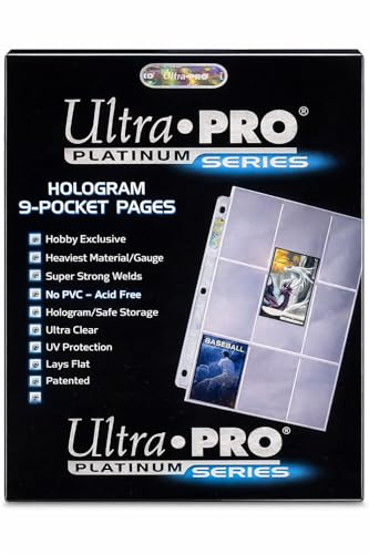 Ultra Pro Trading Card Sleeves – 9 Pocket Card Sleeves for Binder – Platinum Series Pages for Cards & Memorabilia – Archival Safe, UV Protection & 3-Ring Binder Compatible – 100 Pages, Made in USA