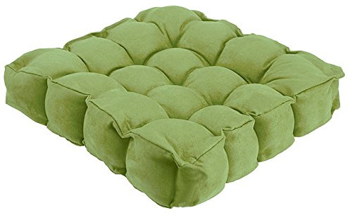 Lancashire Textile Faux Suede Sage Green Armchair Booster Cushion Seat Rise Support with 13 Cm Thick Lift - Hollowfibre Filled Seat Cushion - Comfort Using on Dining Chairs, Car seats, and Arm Chairs
