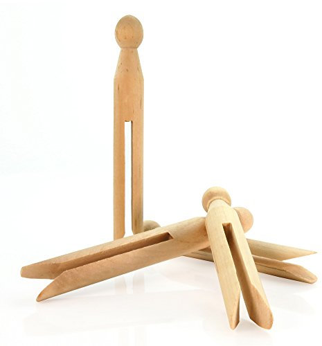 Hangerworld 72 Pinces en Bois de Qualité pour Arts Plastiques et pour Accrocher Votre Linge, Modèle Vintage