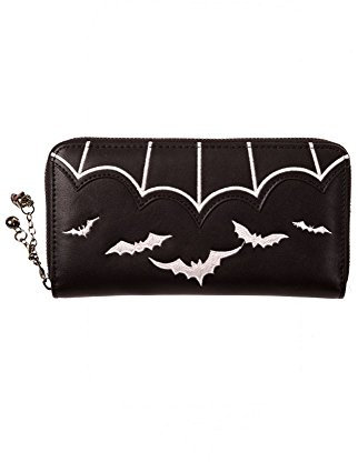 Banned Noir Portefeuille chauve-souris Salem Blanc gothique Cadeau