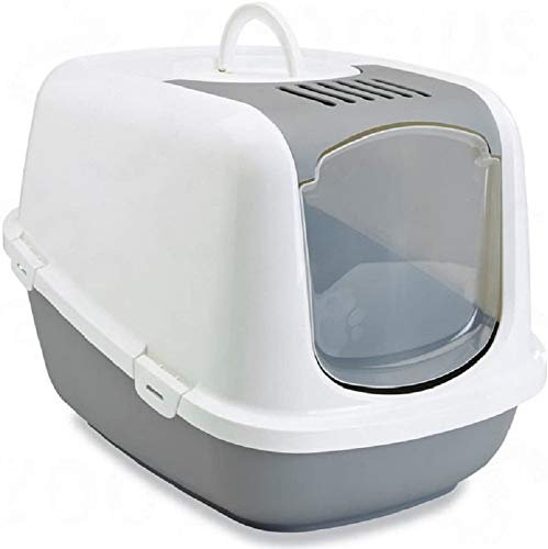 Savic Covered Cat Litter Box XXL with FREE Replacement Carbon Filter (Grey)