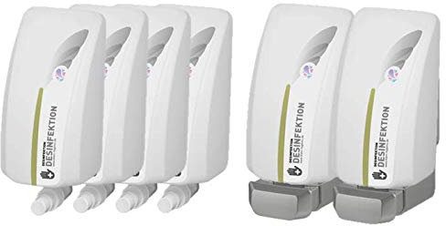 Blanc HYGIENIC Lavela Spender & Handdesinfektion – Set bestehend aus 2X Wandspender und 6X 1 Liter Haut- und Händedesinfektion für die professionelle Betriebshygiene, für ca. 12.000 Anwendungen