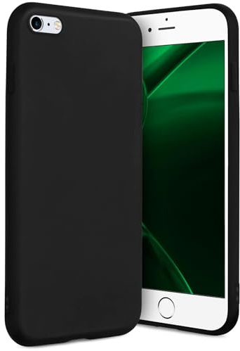 ONEFLOW SlimShield Pro für iPhone 6s Plus / 6 Plus Hülle Ultra dünn erhöhter Rand, TPU Backcover minimalistisch Handyhülle flexibel, Schutzhülle mit Kamera- und Displayschutz, Schwarz