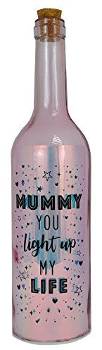 Xpressions Mummy, Iridescent Light Up Glass Bottle, Gift for Any Occasion, Multi, one Size