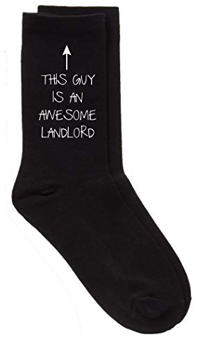 This Guy Is An Awesome Landlord Mens Black Socks Present Gift Fathers Day Dad Birthday Christmas Present