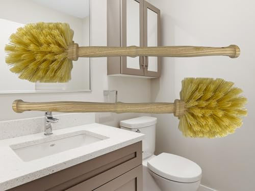 2 x MAAJ Set ÖKO BÜRSTE TOILETTENBÜRSTE/WC-BÜRSTE Holz + Fiber - WIE ZU Omas Zeiten - VEGAN - Made IN Germany
