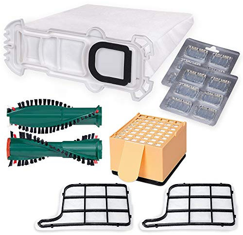 Erstklassiges Sparset - 12 Staubsaugerbeutel inkl. 3 Filter Duft Bürsten EB 350 kompatibel für Vorwerk Kobold VK 135 und VK 136 - In Premium Qualität