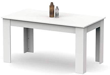 MUEBLES PITARCH | Mesa de Comedor, Mesa Salón o Cocina, para 6 Personas, Rectangular, 140x80cm (Ancho x Fondo), Blanca, Moderna, Elegante, Resistente