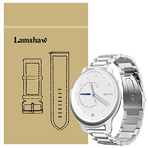 LvBu Armband Kompatibel mit Withings Move, Classic Edelstahl Uhrenarmband für Withings Move Smartwatch (Silber)