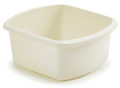Large Or Small Plastic Rectangular Washing Up Bowl (Cream, Small Rectangular Bowl)