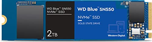 WD Blue SN550 NVMe SSD 2 TB (interne SSD, Leistungssteigerung für den PC, schlanker Formfaktor M.2 2280, speziell entworfene Controller und Firmware für optimale Leistung)