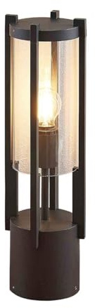 Lucande Außenleuchte Brienne (spritzwassergeschützt (Modern) in Schwarz aus Aluminium (1 flammig, E27) - Wegeleuchte Pollerleuchte Wegelampe Sockelleuchte
