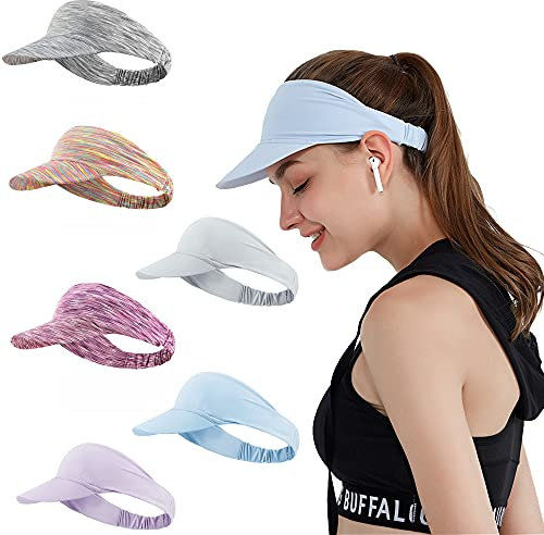XMES Sport Elastic Visor Hats, Adjustable Cap UV Protection Outdoor Sun Sports Visor Men Women Headband for for Golf Cycling Fishing Tennis Running, D, Einheitsgröße