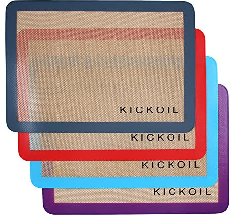 Silicone Baking Mat Large Set 4 Half Sheet-Silicone Bakeware Mat for Oven Reusable Heat Resistant Non Stick Baking Sheet BPA Free Cooking Supplies for Cookie, Bread, Macaron&Pastry,Rectangular