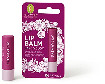 PRIMAVERA Lip Balm Care & Glow 4,7 g vegan - Naturkosmetik - pflegend, natürlicher Farbschimmer, zarte Lippenpflege