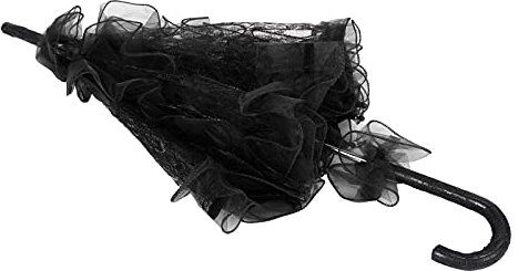 01 Brautschirm, Hochzeitsschirm Spitzenverzierung Elegant für Hochzeiten für Partys für Fotos(Schwarz)