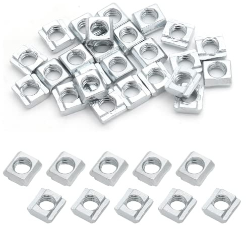 Qjaiune 25 Stück M6 T-Muttern 2020 Aluminium-Extrusionst-Muttern, M6 Gleit-T-Muttern, T-Nuts für 3D-Drucker, CNC-Fräser, Aluminium-Extrusionsprofil mit Schlitz 6 mm