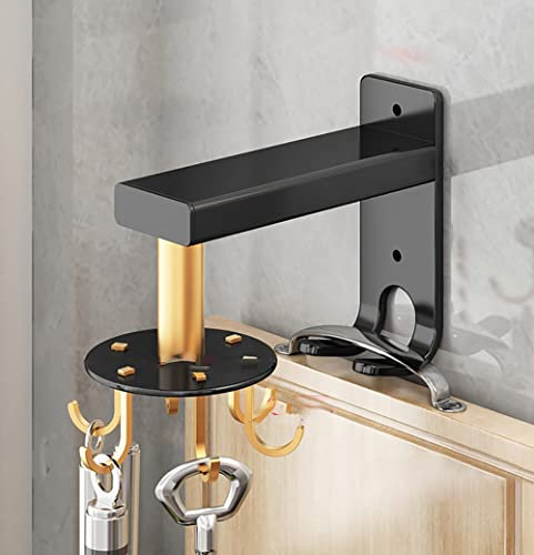 JKMQA Wall-Mounted Utensils Hanger,Adjustable Rotating Hooks,Space-Saving Kitchen Rack Wall Hooks With 8 Removable Hooks & 2 Hanging Hooks Heavy Duty For Spoon Cutting Board Towel Pot Pan