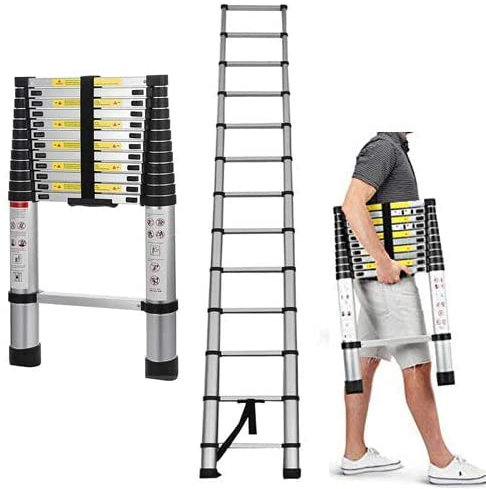 3,2M Aluminium Teleskopleiter Verlängerung Mehrzweck Teleskop Loft Leiter Tragbare Aluminiumlegierung, Engineering Leiter, EN131, 150kg Tragkraft