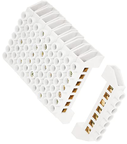Morsettiera a Vite, 10 Pezzi 7 Posizioni Morsettiera Design a Ponte Filo di Distribuzione Elettrica Connettori a Vite in Ottone, Morsettiere Circuito di Terra