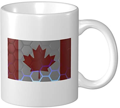 YINGD Kaffeetassen Flagge von Kanada Pantone Persönlichkeit Tasse Weiß Keramik Tasse Teebecher für Zuhause Büro Reisebecher
