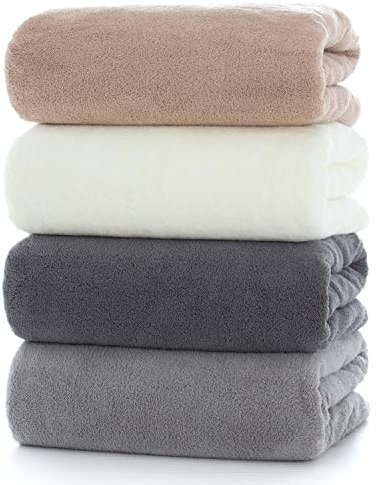 Lumimi Towels 4-Piece Soft Microfiber Bath Towel Set Incredibly Absorbent Lightweight Quick Dry and Durable, 55 L x 27 W, 4 Pack Multicolour