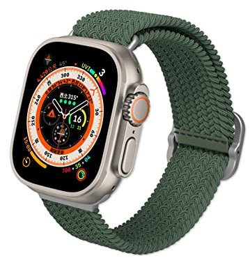 Geflochtenes Apple Watch RHINOSHIELD Armband für Apple Watch Serie Ultra2 / Ultra /9/ 8 / 7 / SE / 3 [42 mm / 44 mm / 45 mm / 49 mm] | Wasser- und schweißresistent, recyceltes Material - Grün