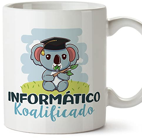 MUGFFINS Tazas para INFORMÁTICO hombre - En Español - Koalificado/koalificada - 11 oz / 330 ml - Regalo original y divertido