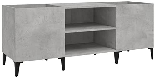 vidaXL Mobile Porta Dischi Grigio Cemento 121x38x48 Legno Multistrato