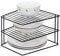 Taylor & Brown 3 Tier Corner Kitchen Plate Bowl Rack Stand Holder Tidy Cupboard Shelf Insert Storage Organiser, Space Saving, H19 x W25.5 x D25.5cm, Black