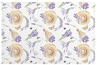 Tovagliette Lavanda Stile provenzale rustico e carino Set di 6 tovagliette resistenti al calore per tavolo da pranzo da cucina Tovagliette lavabili lavabili