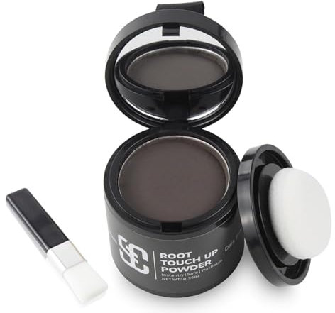 SOVONCARE Ansatzpuder, Haar-Concealer Haarverdichtung für Frauen und Männer, Haaransatz Ausbessern & Kaschiert Sofort Haarausfall,Touch Up Haarpulver für dünnes Haar für Frauen (Dunkelbraun, 10g)