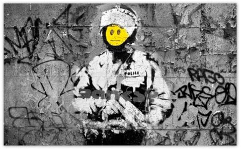 Tapete Vlies 520x318cm Banksy Smiley Polizei Nr. H340M_TV5BC