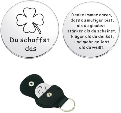 FiveMileBro Kleine Umarmung Glücksbringer, Motivierend Tasche Umarmung Glücksbringer, Mutmacher Geschenk für Familie, Freund, Kandidat, Patient, Arbeitsuchender (Silver)