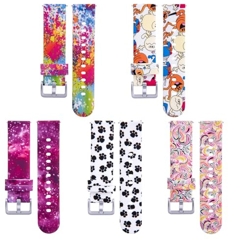 RuenTech 5er-Pack Armband Kompatibel für Xplora X6 /X6 Play/X6 Pro für Kinder, 20MM Ersatzband Schnellspanner Buntes Muster Uhrenarmband