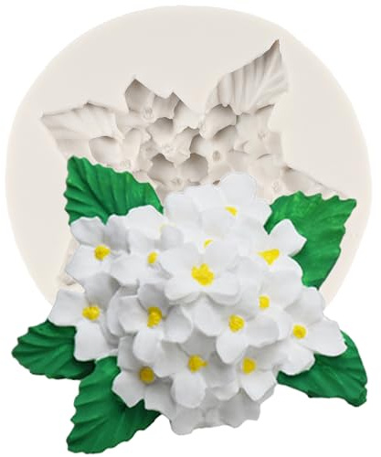 QDMOLDS Silikonform für Hortensien, Blumen, Fondant, für Kuchendekoration, Cupcake-Topper, Schokolade, Süßigkeiten, Zucker, Handwerk, Polymerton, Gummipaste