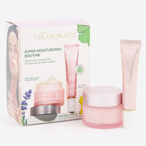 LA CURE BEAUTÉ | Super Moisturising Routine - Deep Hydration Rose Face Cream (50mL) + Anti-Stress Eye Gel (15mL)