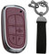 KUNIO Keyless Coque de clé Convient pour Jeep Renegade Compass Grand Cherokee Dodge Convient pour Fiat 500X Ducato Tipo Cross Alliage Cuir Alliage Porte-clés Porte-clés 3 boutons, rouge, 3 Tasten