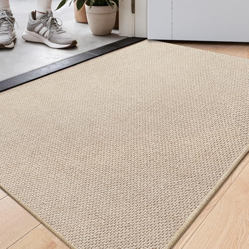 DEXI Door Mats Indoor 81 x 122 cm, Non-slip Washable Entrance Rug, Absorbent Doormats Inside Floor Mat for Entryway, Muddy Shoes & Paws, Beige